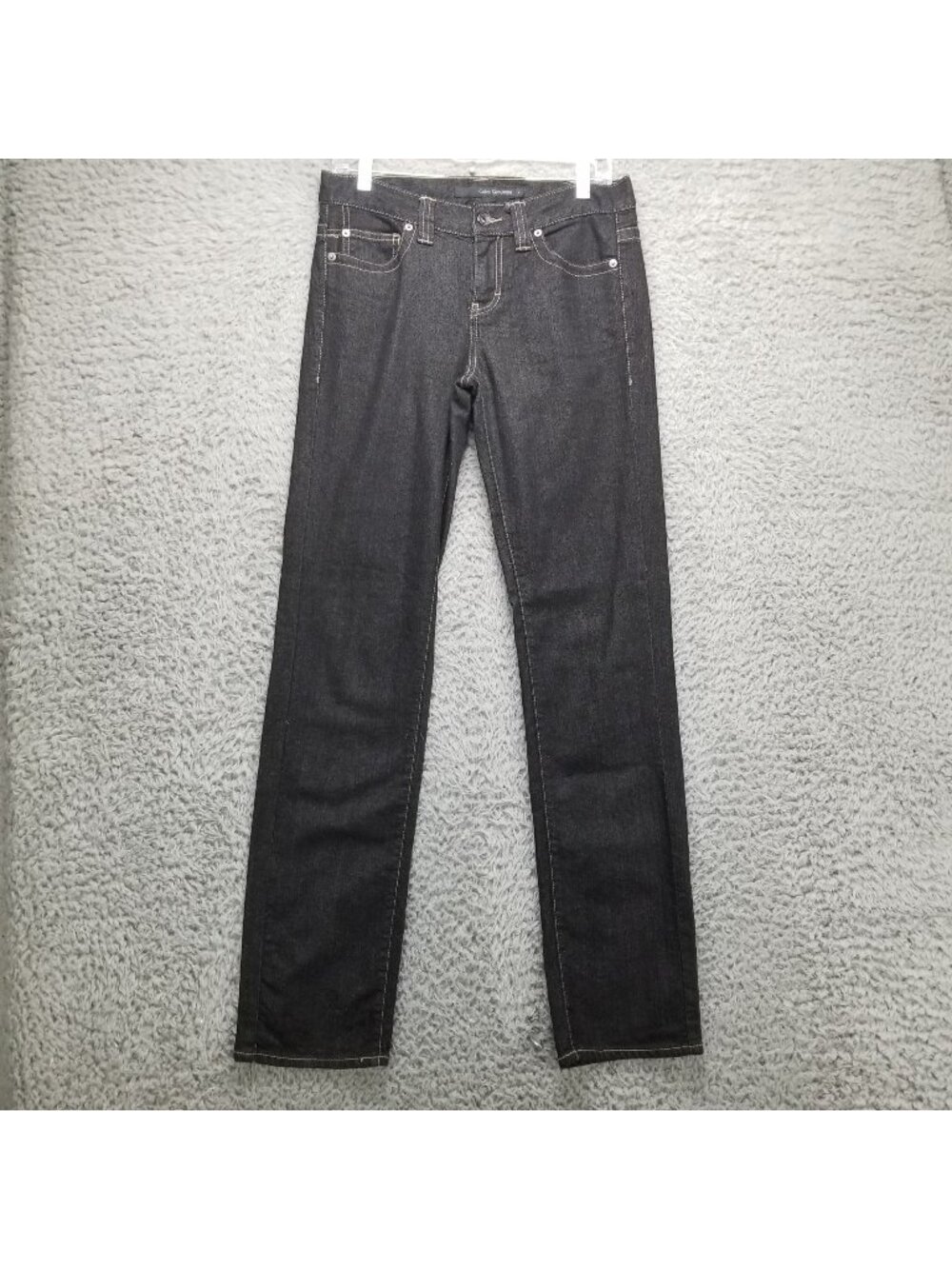 Calvin Klein Jeans Womens 4 Black Straight Leg Mid Rise Stretch